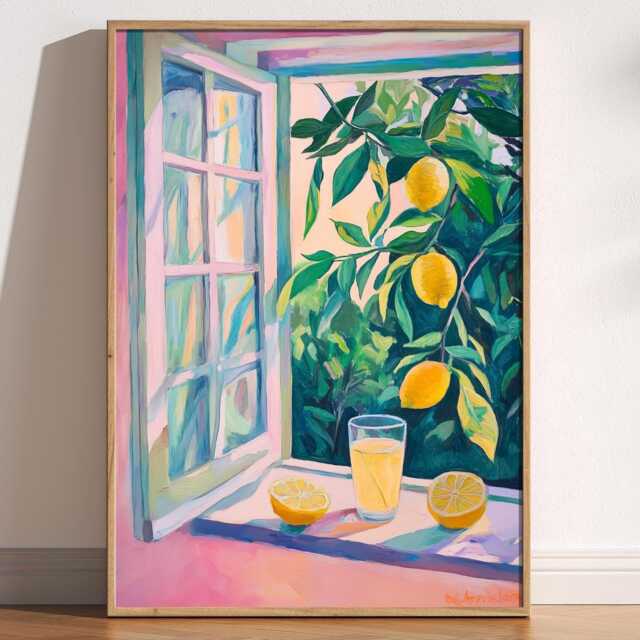 Open Window Henri Matisse Print, Style Fauvism Painting, Modern Exhibition, Mediterranean, Lemon Tree Lemonade Garden, Summer - image 1