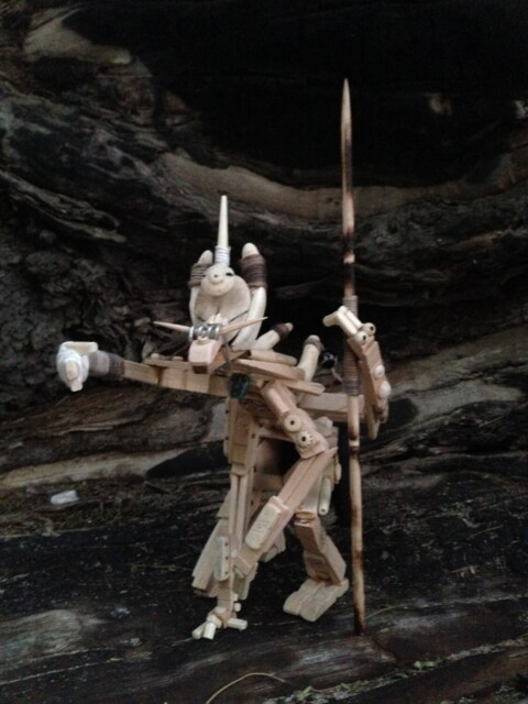 Fantasy Recycled Wood & Bone Figurine - Belock The Cave Dweller - image 1