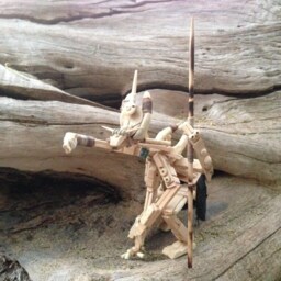 Fantasy Recycled Wood & Bone Figurine - Belock The Cave Dweller - thumbnail 2