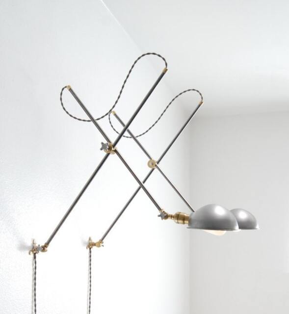"Vintage Style Adjustable Wall Mount Extension Boom Light Lamp - Industrial Articulating Parabolic Brass & Steel Scissor Sconce ""Worcester" - image 1
