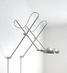 "Vintage Style Adjustable Wall Mount Extension Boom Light Lamp - Industrial Articulating Parabolic Brass & Steel Scissor Sconce ""Worcester"
