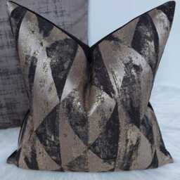 Black & Gold Luxury Cushion Cover New Home Decor For Sofa Bed Pillow Hotel Look Designer Fryetts Mystique Case - thumbnail 3