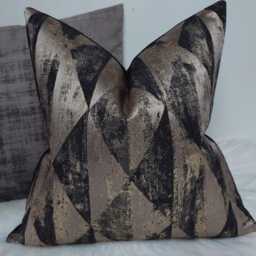 Black & Gold Luxury Cushion Cover New Home Decor For Sofa Bed Pillow Hotel Look Designer Fryetts Mystique Case - thumbnail 2