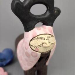 Ceramic Forest Spirit Sculpture, Fine Art Figurine, Home Decor - thumbnail 3