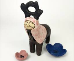 Ceramic Forest Spirit Sculpture, Fine Art Figurine, Home Decor - thumbnail 1