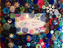 Frozen Button Frame in Blue Teal & Purple ~ Cartoon Birthday Gift For Girl Bedroom Decor For 4x6 Photo - thumbnail 1