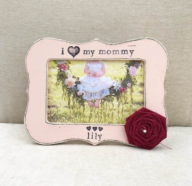 Personalized Mother's Day Picture Frame Hand-Painted Floral Gift - image 1