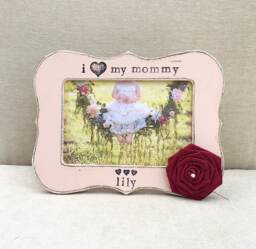 Personalized Mother's Day Picture Frame Hand-Painted Floral Gift - thumbnail 1