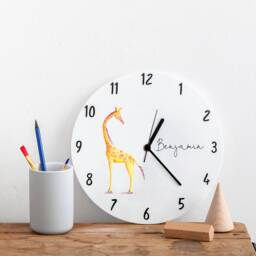 Giraffe Themed Personalised Bedroom Clock - For Nursery Acrylic Wall - thumbnail 2