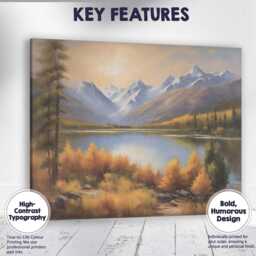 Majestic Mountain Lake Scenic Wilderness Landscape Canvas Wall Art Print Decor Picture Ready To Hang - thumbnail 1