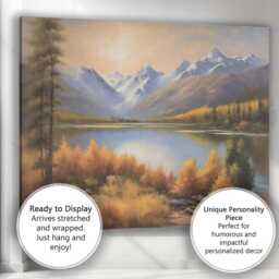 Majestic Mountain Lake Scenic Wilderness Landscape Canvas Wall Art Print Decor Picture Ready To Hang - thumbnail 3