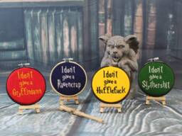 Wizard School Hoop Art - Embroidered Wall Decor Funny Magic House Gift - thumbnail 1