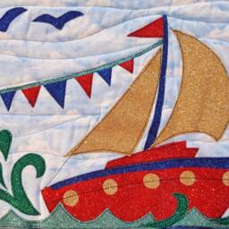 Ocean Regatta Mini Quilt Wall Hanging - thumbnail 3
