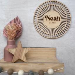Personalised Wooden Geometric Wall Art/Bedroom Nursery Decor - thumbnail 1