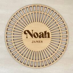 Personalised Wooden Geometric Wall Art/Bedroom Nursery Decor - thumbnail 2