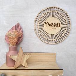 Personalised Wooden Geometric Wall Art/Bedroom Nursery Decor - thumbnail 3