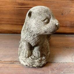 Stone Garden Laying Baby Otter Statue Ornament - thumbnail 2