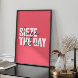 Carpe Diem Typography Wall Art Print Inspirational Quote Modern Minimalist Decor Motivational Poster Home Office Gift Living Room Design - thumbnail 2