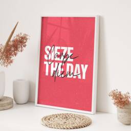 Carpe Diem Typography Wall Art Print Inspirational Quote Modern Minimalist Decor Motivational Poster Home Office Gift Living Room Design - thumbnail 3