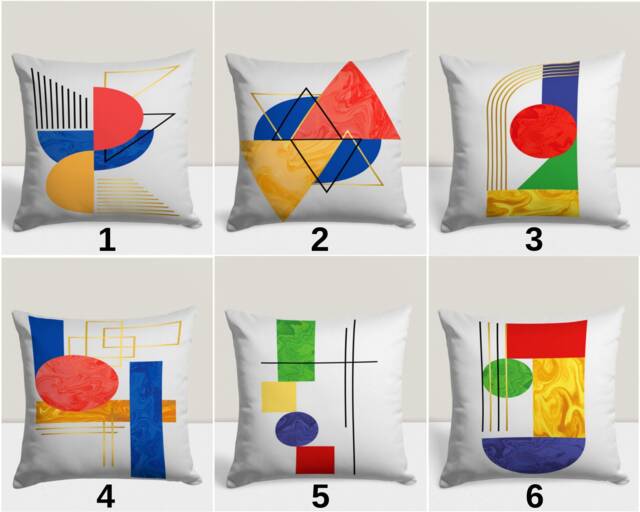 Abstract Colorful Cushion Cover, Geometric Pillow Case, Modern Bedroom Throw Boho Living Room Home Textiles - image 1