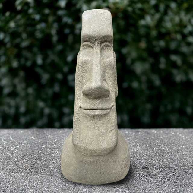 Large Easter Island Sculpture Concrete Head Statue Stone Polynesian Style Ornament Cement Face Figurine Front Door Decoration Lover Gift - image 1