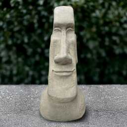 Large Easter Island Sculpture Concrete Head Statue Stone Polynesian Style Ornament Cement Face Figurine Front Door Decoration Lover Gift - thumbnail 1