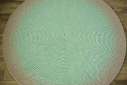 Handmade Cotton Round Rug, Washable Kids Play Mat - thumbnail 1