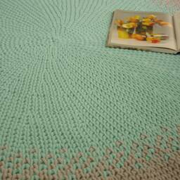Handmade Cotton Round Rug, Washable Kids Play Mat - thumbnail 4