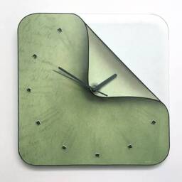 "Rustic Green Glass Wall Clock Rounded Shape Funky Clock in 10""-24"