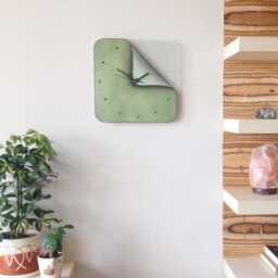 "Rustic Green Glass Wall Clock Rounded Shape Funky Clock in 10""-24" - thumbnail 2