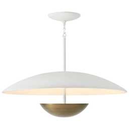 White & Brass Modern Chandelier - Mid Century Pendant Light Fixture Contemporary Ceiling Lamp- Sputnik Pendent - thumbnail 2