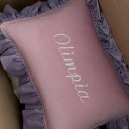 Personalized Decorative Pillow With Frill, Custom Name Or Text, Elegant & Cozy Gift For Bedroom, Romantic Full Of Warmth Birthday Gift - thumbnail 2