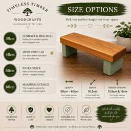 Chunky Wooden Step Stool - Plant Stand Rustic Decor Riser Coffee Station Shelf Bathroom Vanity Display UK - thumbnail 2