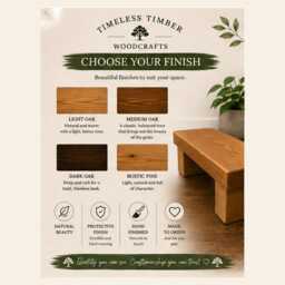 Chunky Solid Pine Wooden Step Stool, Handmade Kitchen Step, Bathroom Footstool, Kids Sink Plant Stand - thumbnail 2