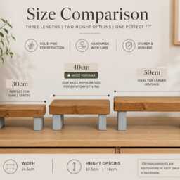 Chunky Wooden Step Stool - Plant Stand Rustic Decor Riser Coffee Station Shelf Bathroom Vanity Display UK - thumbnail 2