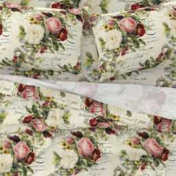 Vintage Roses Sheets - Rosey Document By Peagreengirl Shabby Chic Victorian Romantic Cotton Sateen Sheet Set Bedding Spoonflower - thumbnail 3