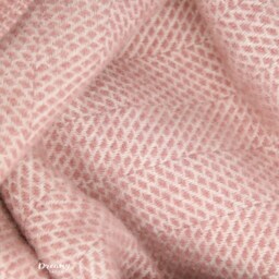 Pink Herringbone Wool Blanket - 100% Pure & Throws Made in England Housewarming Gift - thumbnail 2