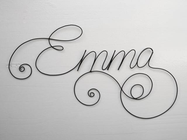 Customizable Wire First Name, Baby Child Child's Bedroom Wall Decoration, Door Plaque, Birth Gift Idea