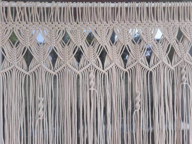 Macrame Curtain Window Valance Large Macrame Wall Hanging Kitchen Window Decor Wedding Backdrop Bohemian Bedroom Boho Nursery - image 1
