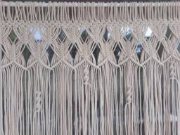 Macrame Curtain Window Valance Large Macrame Wall Hanging Kitchen Window Decor Wedding Backdrop Bohemian Bedroom Boho Nursery - thumbnail 1