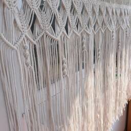 Macrame Curtain Window Valance Large Macrame Wall Hanging Kitchen Window Decor Wedding Backdrop Bohemian Bedroom Boho Nursery - thumbnail 3