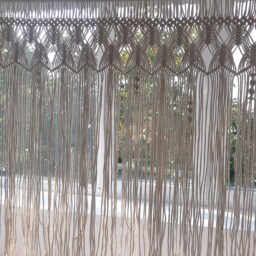 Macrame Curtain Window Valance Large Macrame Wall Hanging Kitchen Window Decor Wedding Backdrop Bohemian Bedroom Boho Nursery - thumbnail 4