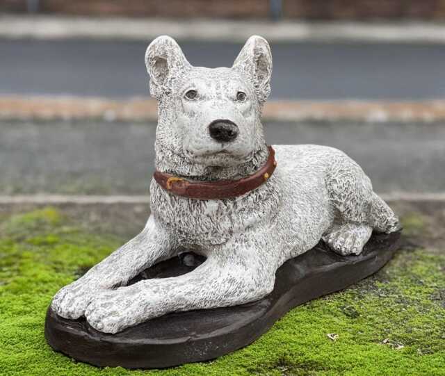 Stone German Shepherd Statue Concrete Dog Figurine Garden Ornament Outdoor Pet Memorial Decor Cement Lawn Sculpture Yard Art - image 1