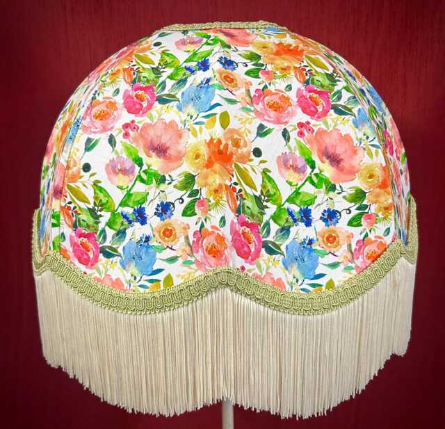 Wildflower Meadow Dome Lampshade Handmade Floral Ceiling Or Table Lamp - image 1