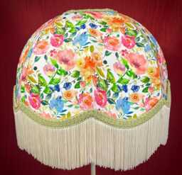Wildflower Meadow Dome Lampshade Handmade Floral Ceiling Or Table Lamp - thumbnail 1