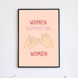 Women Supporting Art Print Colorful Feminist Illustration - thumbnail 2