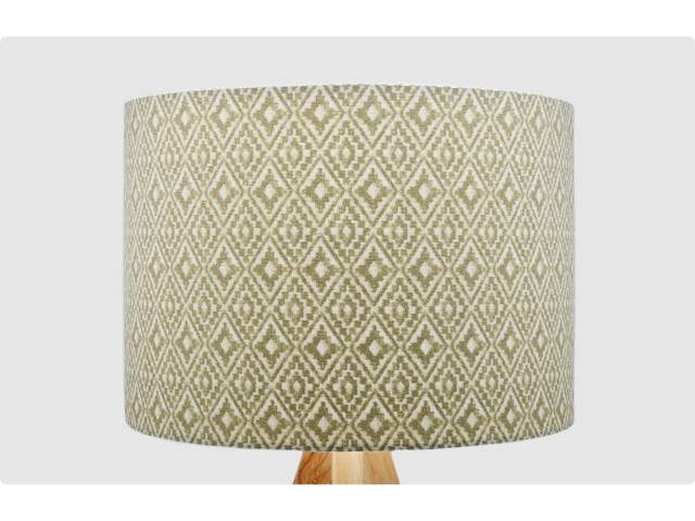 Ikat Green Geo Lampshade Table Floor Lamp/Ceiling Pendant Small Medium Large 15cm 20cm 25cm 30cm 35cm 40cm Fabric Drum Light Shade - image 1