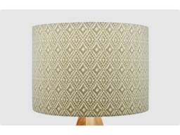 Handmade Lampshade Sage Green Ikat Geo Fabric Drum, Olive Geometric Diamond Light Shade For Table/Floor Lamp Or Ceiling Pendant