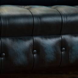 3 Seater Antique Blue Leather Chesterfield Sofa, Traditional British Handmade - thumbnail 4