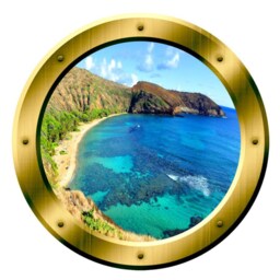 Fake Window 3D Ocean View Wall Decal Sea Porthole Peel & Stick Decor Vwaq Gp18 - thumbnail 2